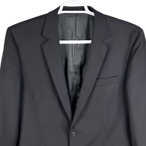 Batistini Mens 44L Black Single Breasted Blazer Italian Wool Sport Coat Timeless - Picture 7 of 16